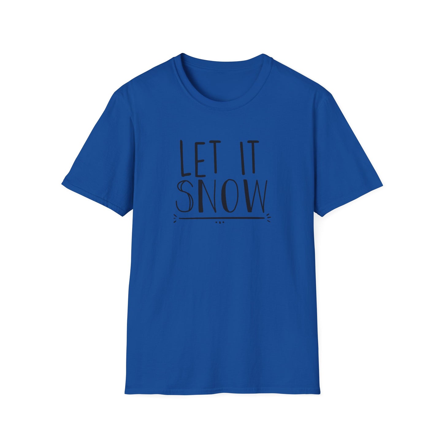 Let It Snow Winter Graphic T Shirt Royal