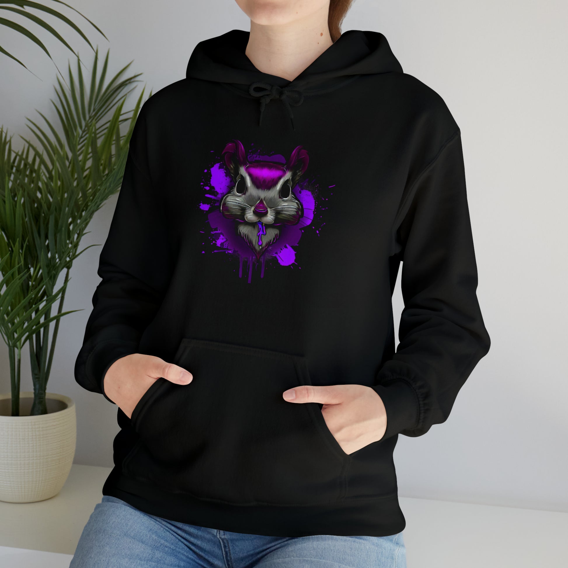 Graffiti hoodie, Graffiti Sweatshirt, Squirrel sweatshirt, Urban Art Hooded Sweatshirt, purple - SaviTraviDesigns