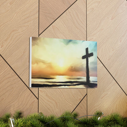 Christian wall art, Cross wall art, Beach art, ocean art, Canvas Gallery Wraps - SaviTraviDesigns