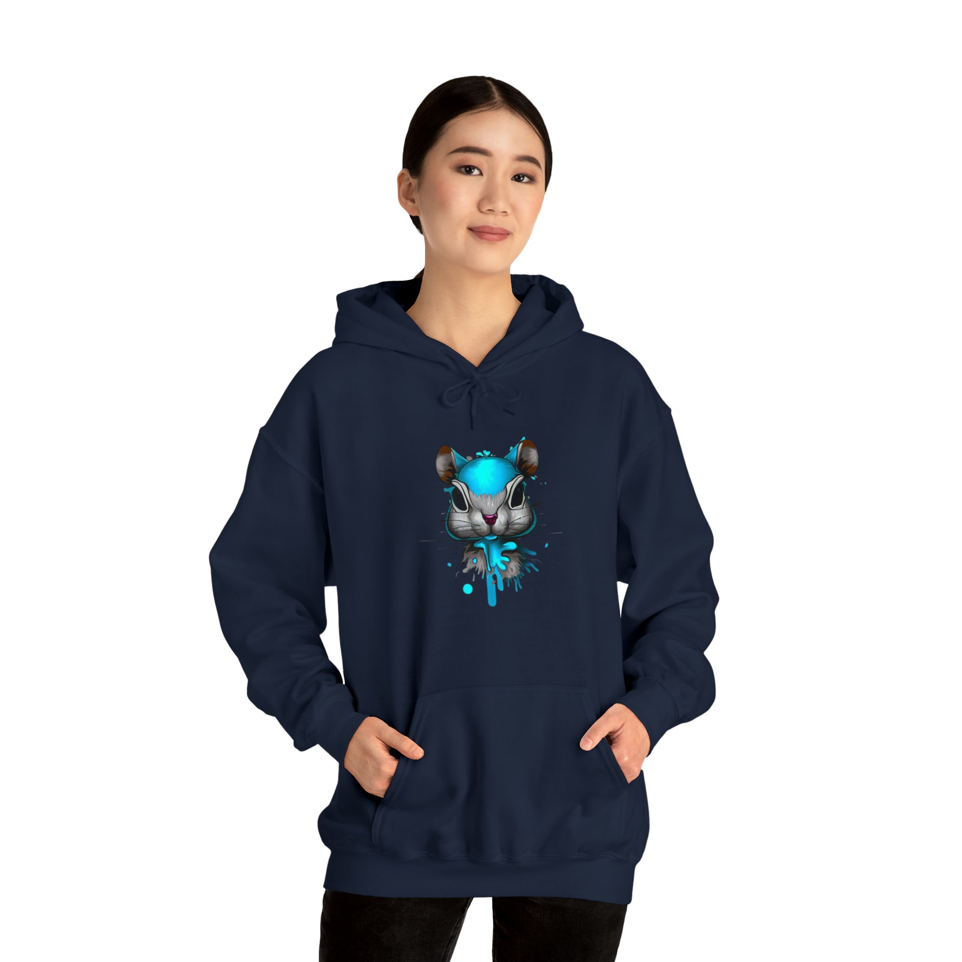 Graffiti Hoodie, Graffiti Sweatshirt,Squirrel hoodie, Urban Art Hooded Sweatshirt, Blue, - SaviTraviDesigns