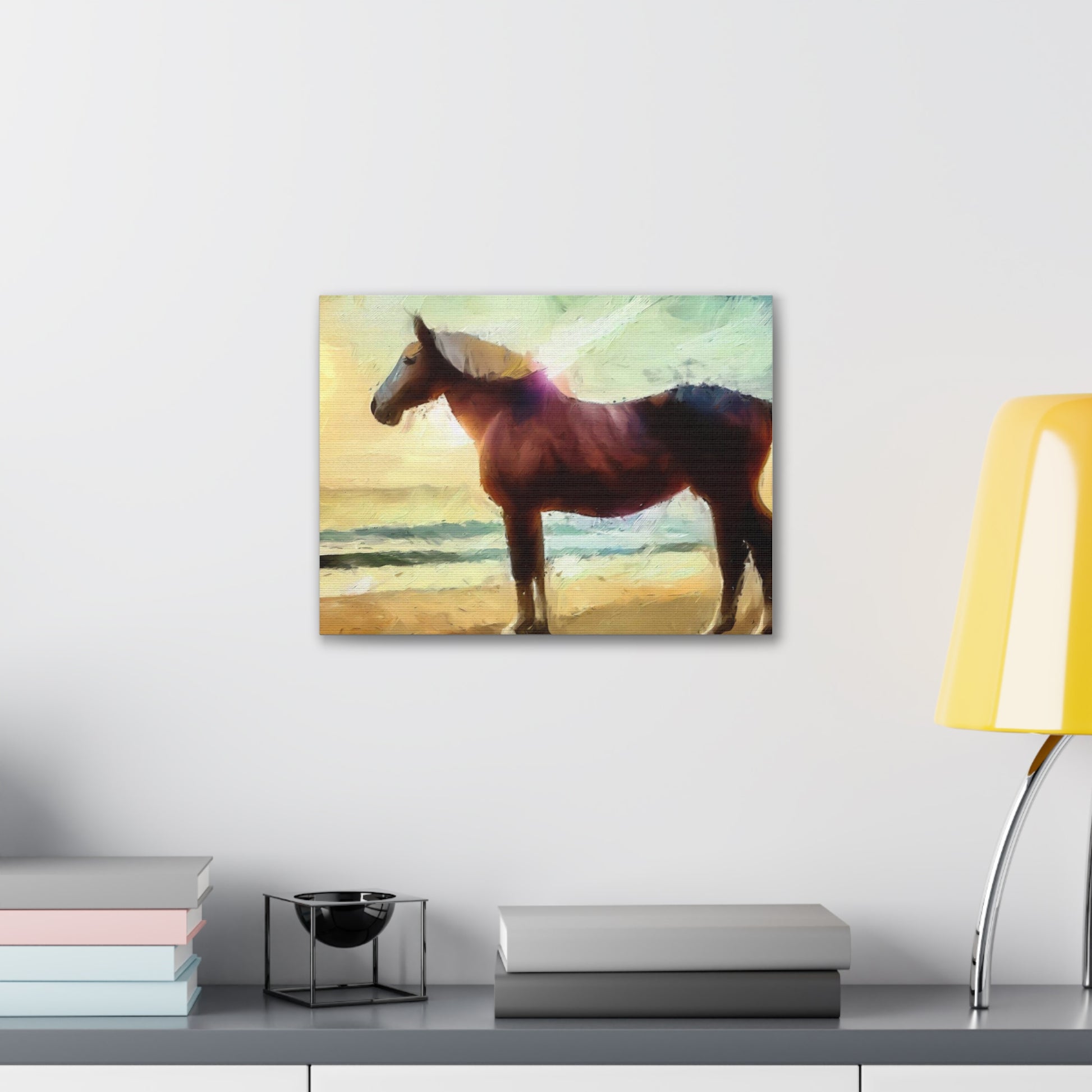 Horse wall art, Beach wall art, ocean wall art, Canvas Gallery Wraps, Horse Beach, Sunset Beach - SaviTraviDesigns