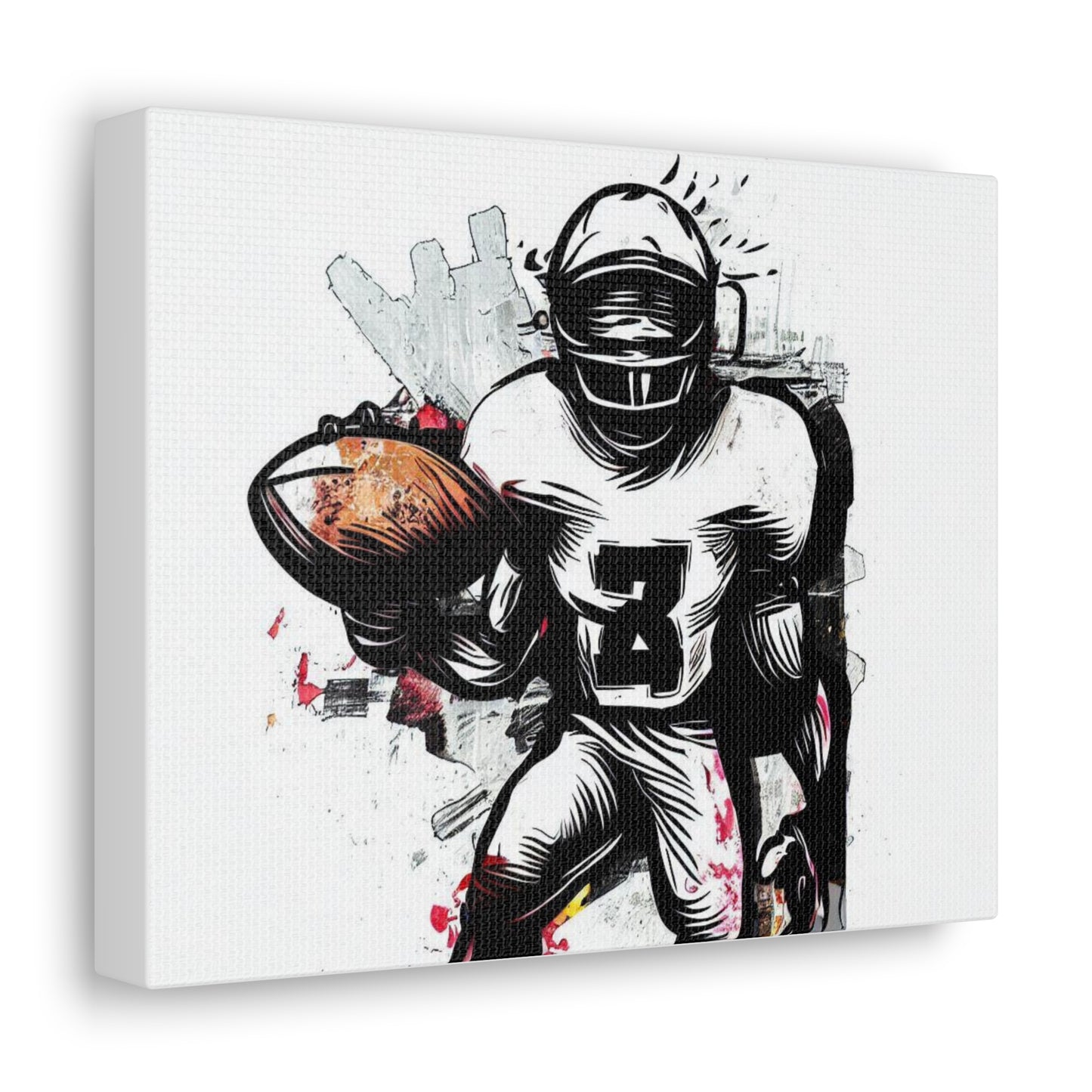 Football Player, Graffiti-inspired home decor, Modern street art prints, Graffiti wall art, Street art canvas art, Graffiti artist prints 10″ x 8″ Premium Gallery Wraps (1.25″)