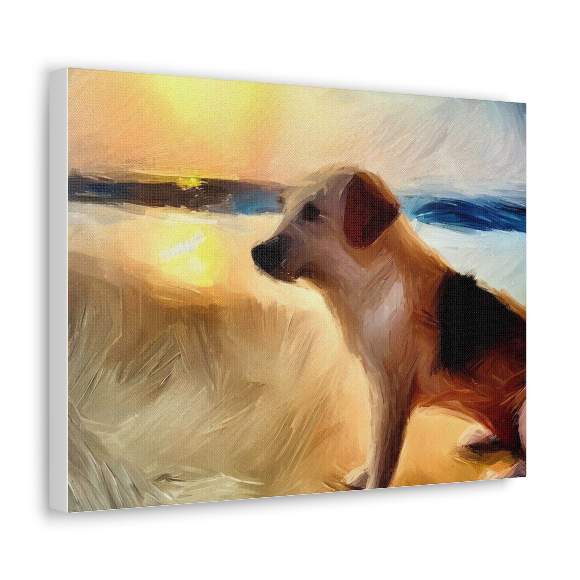 Dog wall art, beach wall art, ocean art, Canvas Gallery Wraps, Pet Beach - SaviTraviDesigns