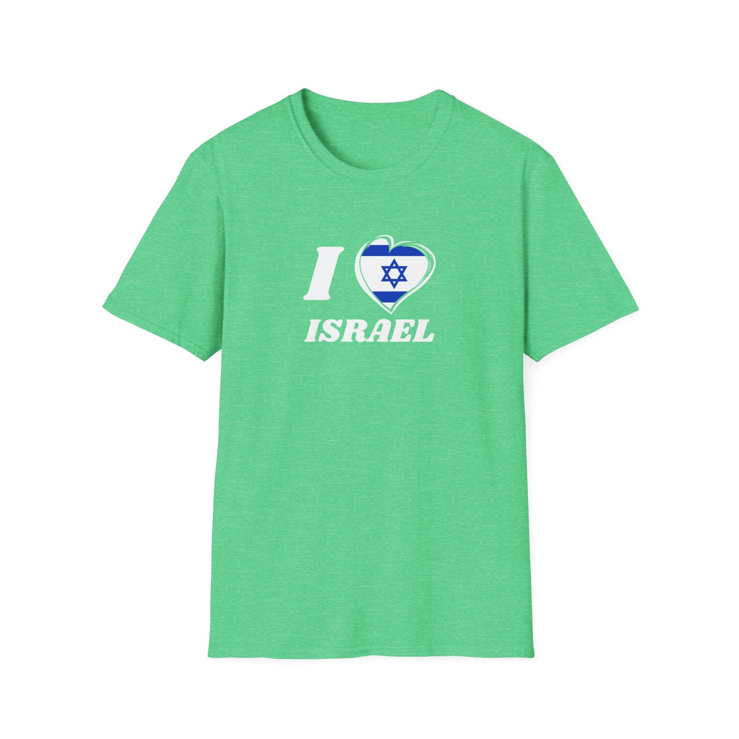 I Heart Israel Graphic T-Shirt Heather Irish Green