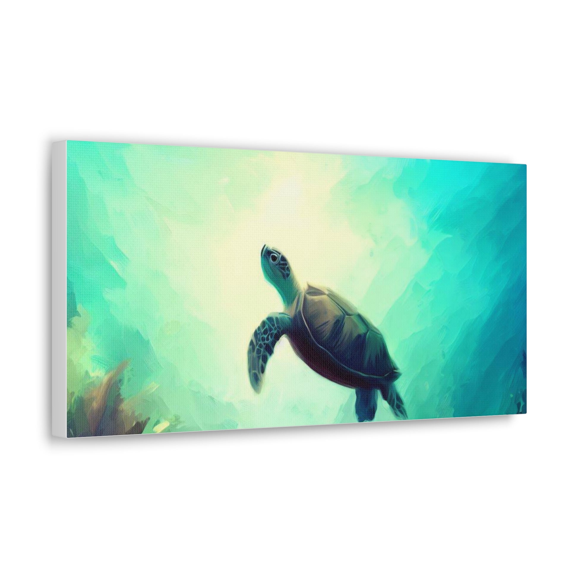 Sea Turtle wall art, ocean art, Canvas Gallery Wraps, Ocean Animal, Turtle