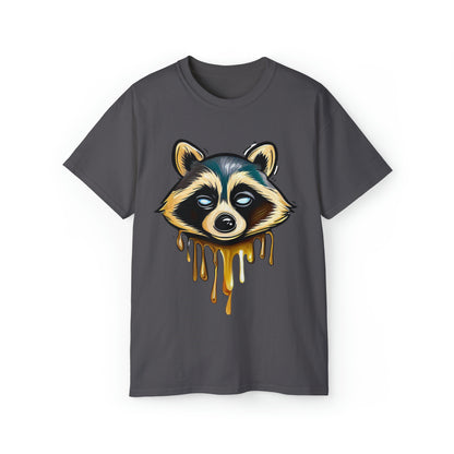 Raccoon Shirt, Graffiti Print Shirt, Unisex Ultra Cotton Tee, Golden Raccoon - SaviTraviDesigns