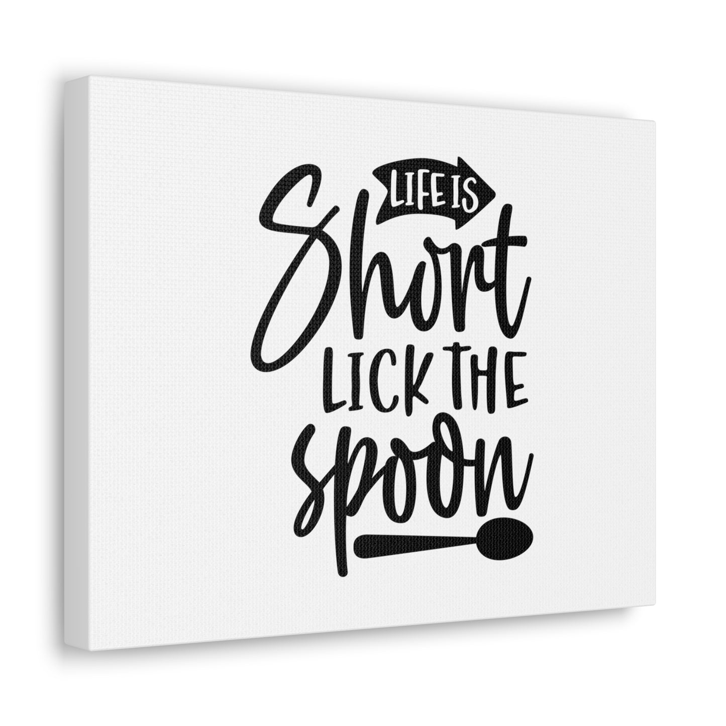 Life Is Short Lick The Spoon, Kitchen quote canvas prints, Kitchen wall decor quotes, Kitchen canvas art, Funny kitchen quotes on canvas, Inspirational kitchen quotes - SaviTraviDesigns