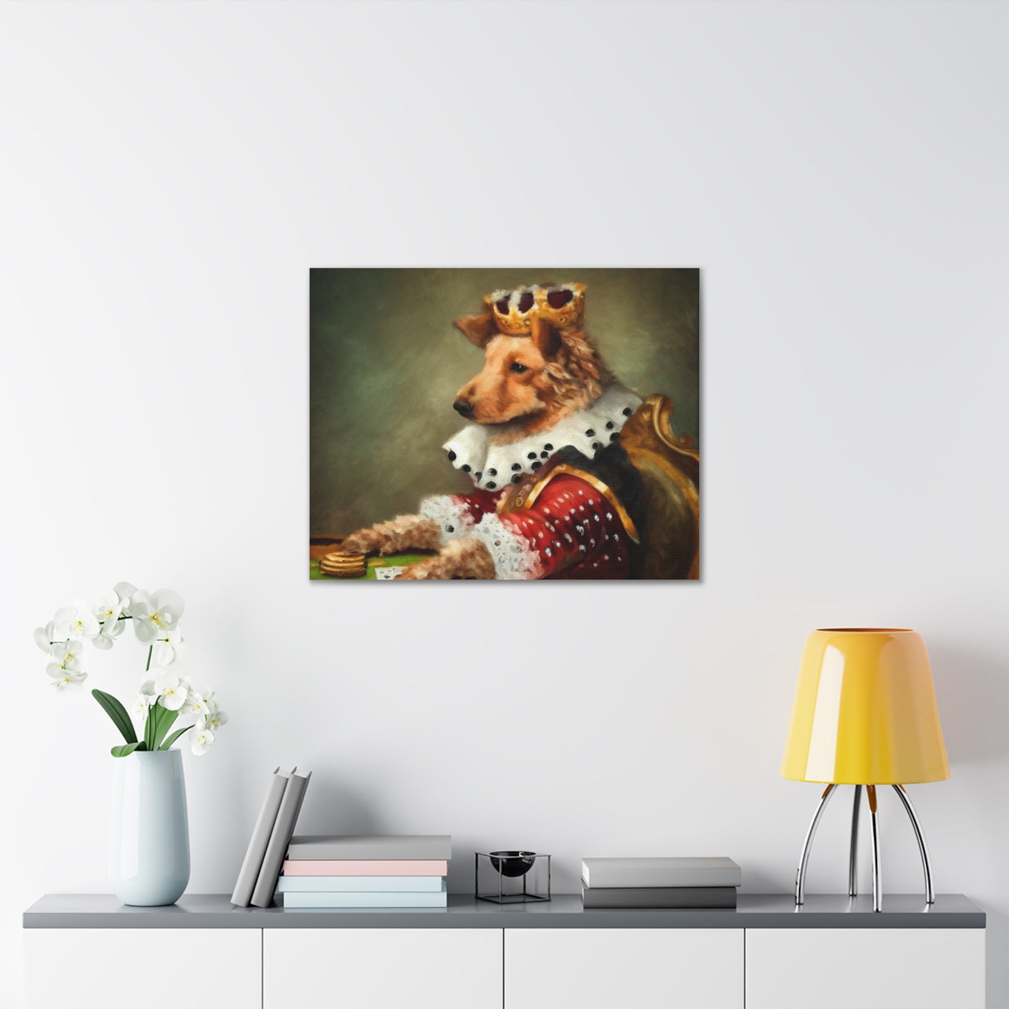 Fancy Dog, Canvas Dog Art, Dog Wall Art, Canine Canvas Art,Canvas Gallery Wraps, Pet Art, King Dog - SaviTraviDesigns