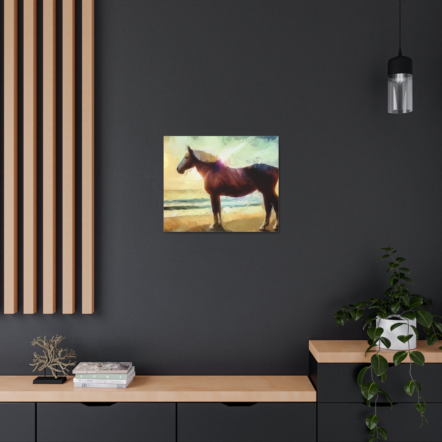 Horse wall art, Beach wall art, ocean wall art, Canvas Gallery Wraps, Horse Beach, Sunset Beach - SaviTraviDesigns