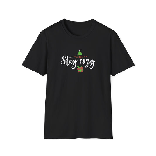 Stay Cozy Holiday Graphic T Shirt Black