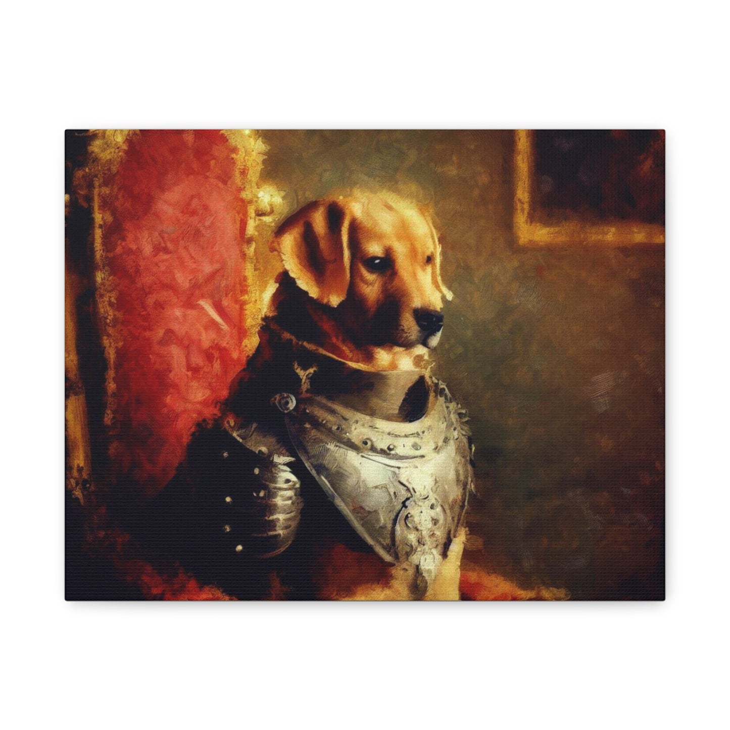 Fancy Dog, Canvas Dog Art, Dog Wall Art, Canine Canvas Art,Canvas Gallery Wraps, Pet Art, King Dog 14″ x 11″ Premium Gallery Wraps (1.25″)