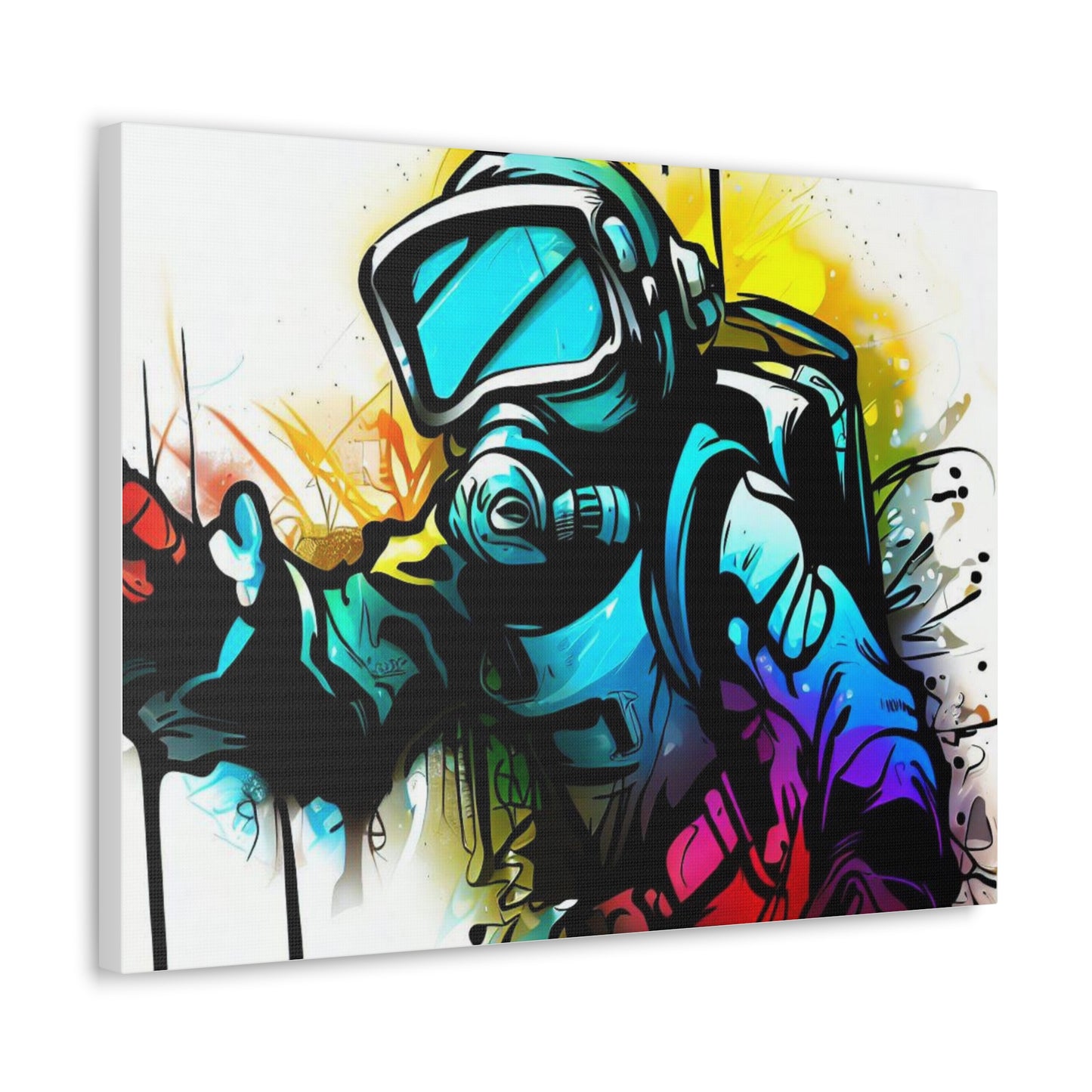 Graffiti Mask, Graffiti Artist, Graffiti-inspired home decor, Modern street art prints, Graffiti wall art, Street art canvas art, Graffiti artist prints 24″ x 18″ Premium Gallery Wraps (1.25″)