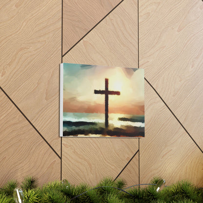 Christian wall art, Cross wall art, beach art, ocean art, Canvas Gallery Wraps - SaviTraviDesigns