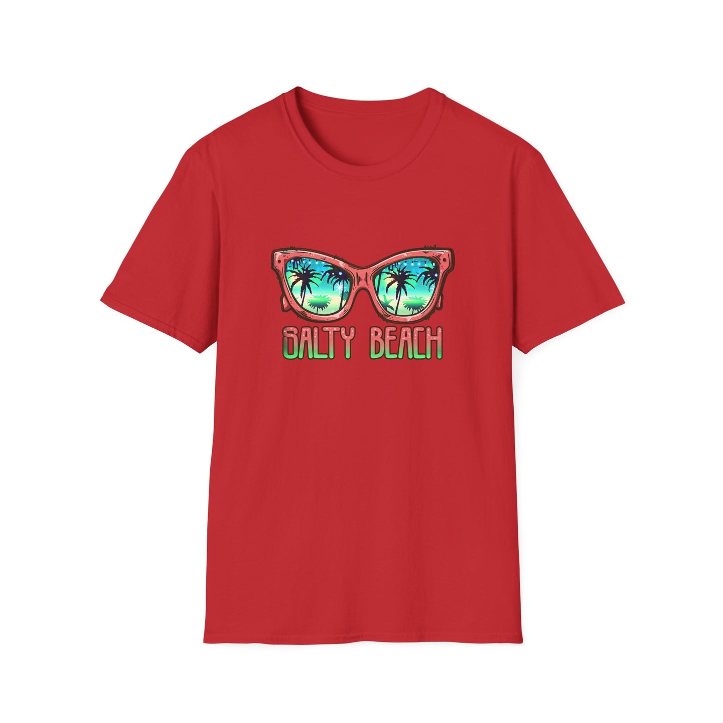 Salty Beach Beachwear Graphic T Shirt Red