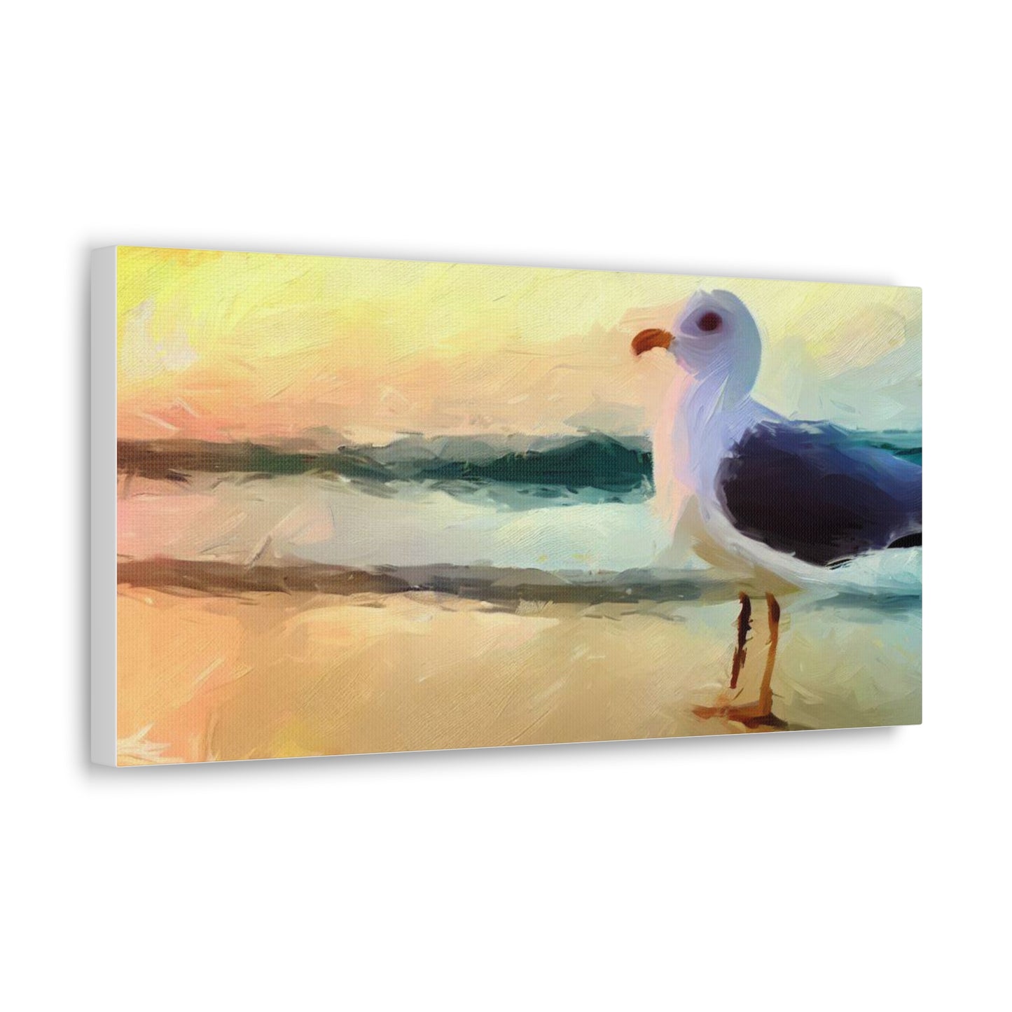 Seagull Beach, Beach wall art, Ocean wall art, Canvas Gallery Wraps