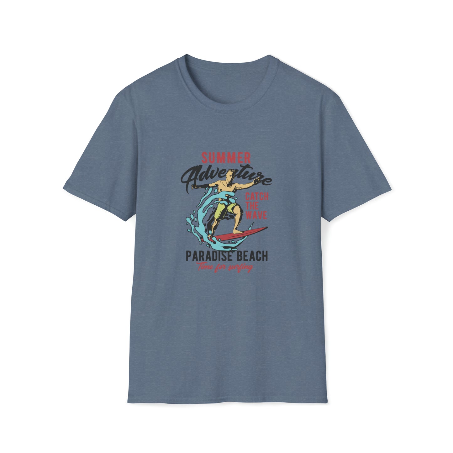 Summer Adventure Paradise Beach |Beach Lifestyle Shirts | Summer Vibe Apparel Heather Indigo