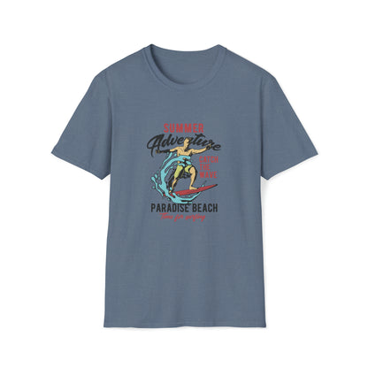 Summer Adventure Paradise Beach |Beach Lifestyle Shirts | Summer Vibe Apparel Heather Indigo