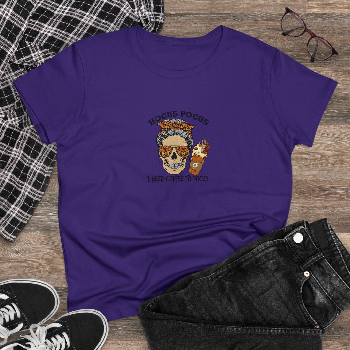 Hocus Pocus, I Need Coffee To Focus, Halloween Graphic Shirts, Spooky Halloween Shirts, Scary Halloween Shirt Designs, Cute Halloween Graphic Tees, Funny Halloween Shirt Ideas