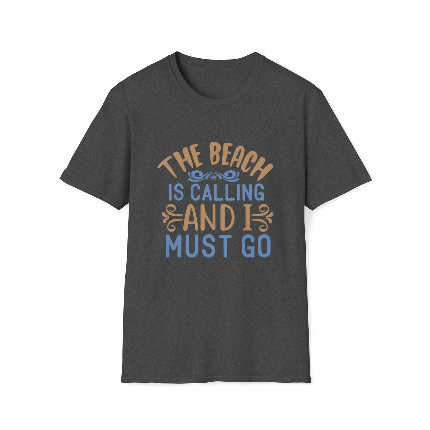 The Beach is Calling and I Must Go |Beach Lifestyle Shirts | Summer Vibe Apparel Dark Heather