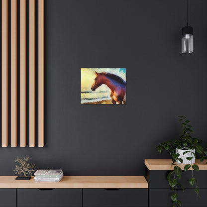 Horse wall art, beach art, ocean art, Canvas Gallery Wraps, Horse Beach, Sunset Beach - SaviTraviDesigns