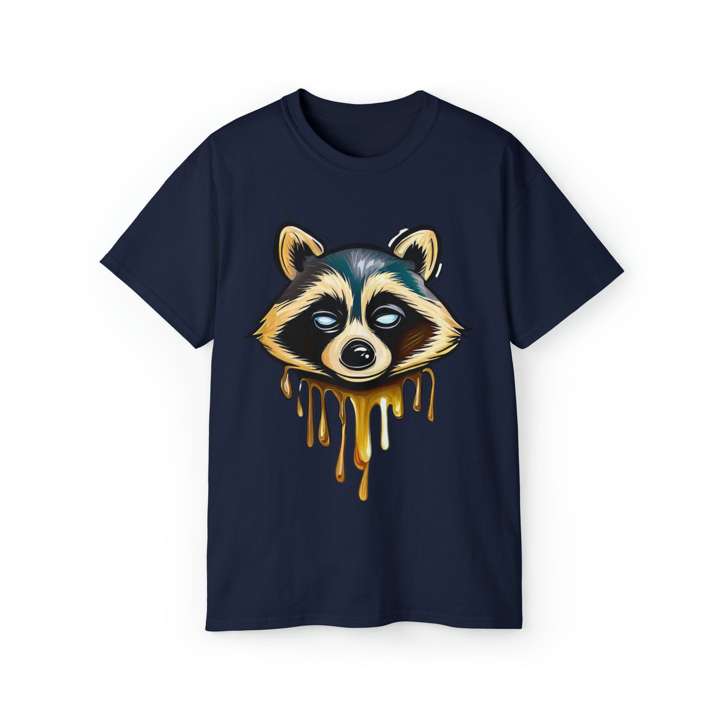 Raccoon Shirt, Graffiti Print Shirt, Unisex Ultra Cotton Tee, Golden Raccoon - SaviTraviDesigns