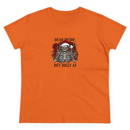 Deep Inside, Jolly AF, Christmas Graphic Shirts, Festive Holiday T-Shirts, Ugly Christmas Sweater Tees, Funny Christmas Shirt Designs, Cute Xmas Graphic Tees Orange