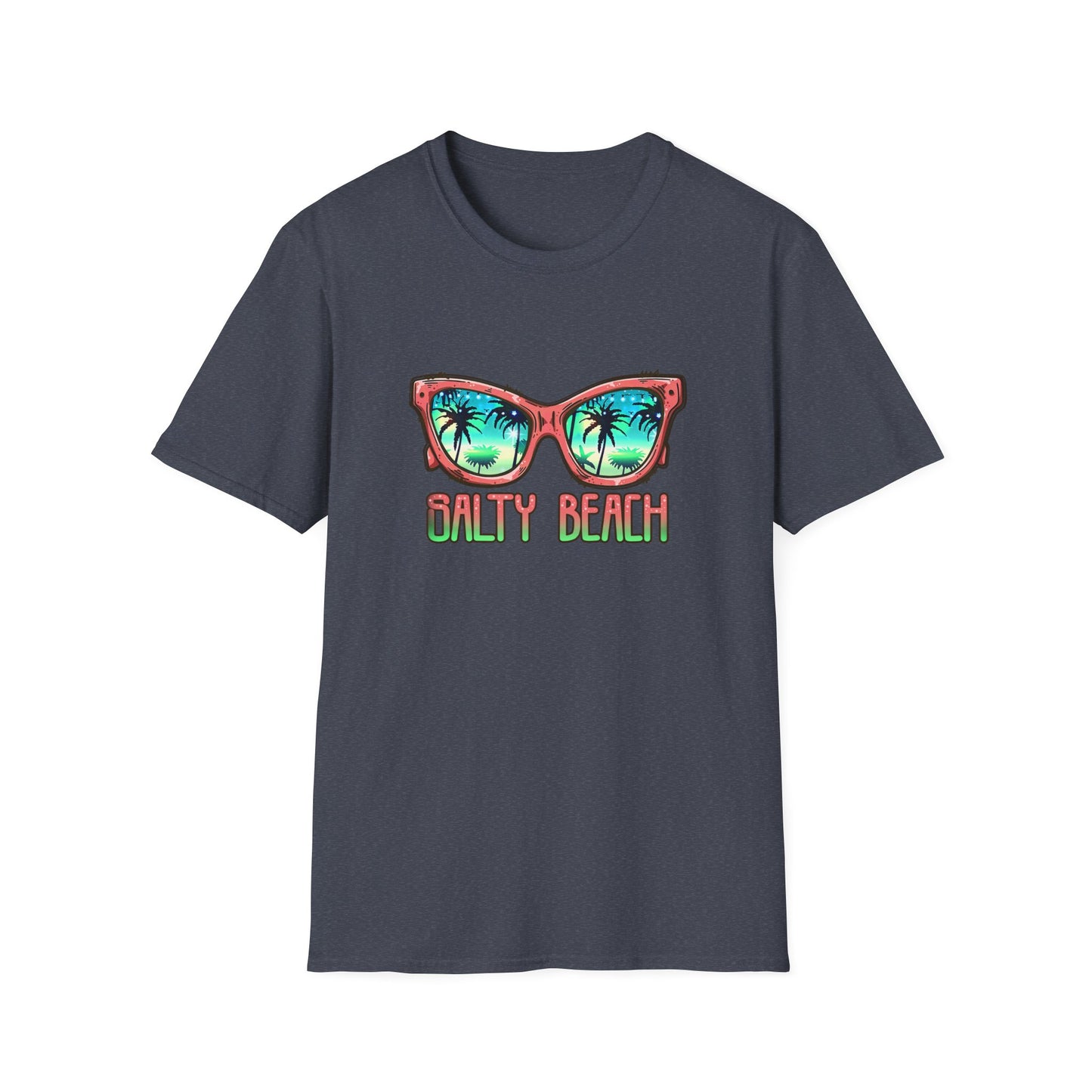 Salty Beach Beachwear Graphic T Shirt Heather Navy