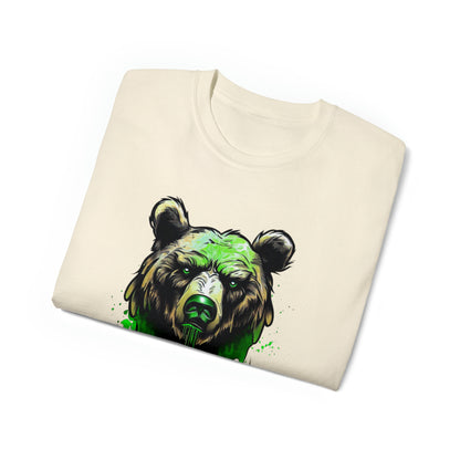 Graffiti Graphic Shirt, Street Art, Urban Art, Unisex Ultra Cotton Tee, Green Bear