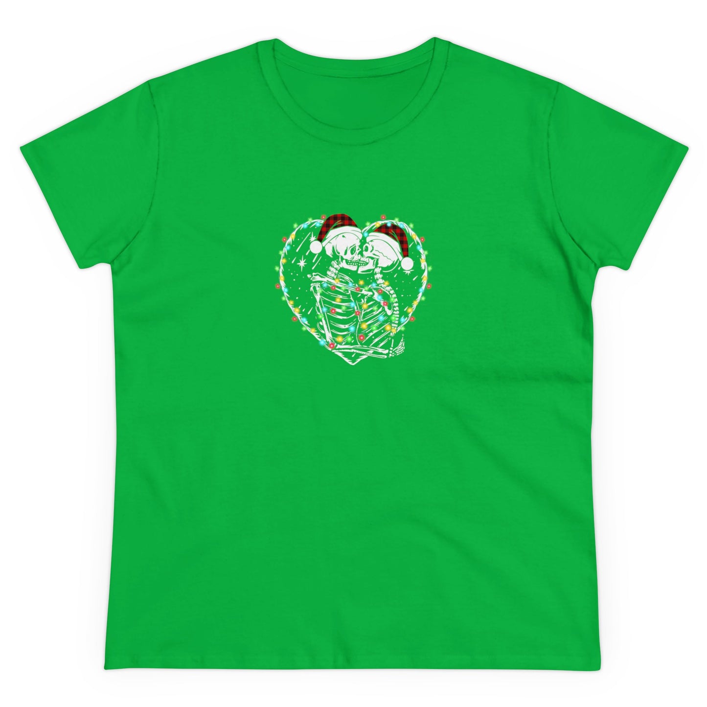 Skeleton Christmas, Skeleton Heart, Skeleton Love, Christmas Graphic Shirts, Festive Holiday T-Shirts, Ugly Christmas Sweater Tees Irish Green