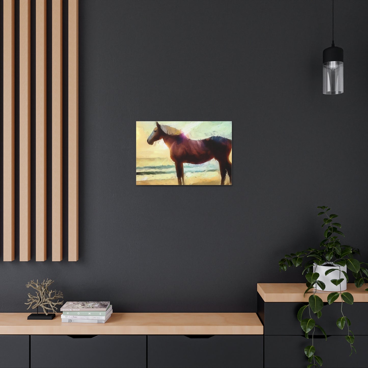 Horse wall art, Beach wall art, ocean wall art, Canvas Gallery Wraps, Horse Beach, Sunset Beach - SaviTraviDesigns