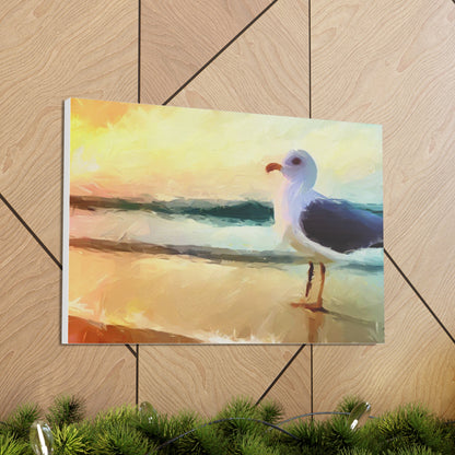 Seagull Beach, Beach wall art, Ocean wall art, Canvas Gallery Wraps