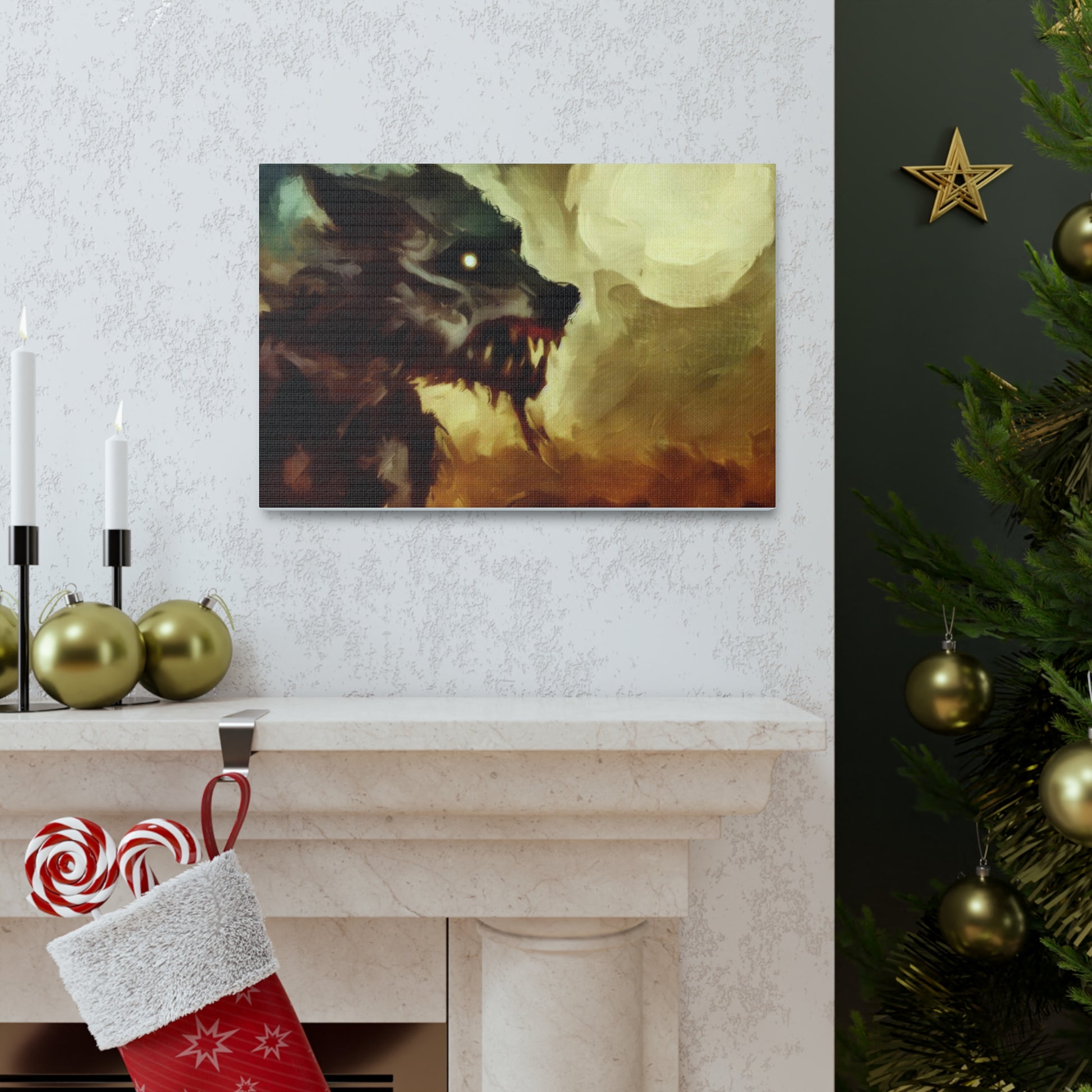 Halloween art, Werewolf canvas prints, Scary Halloween decor, Halloween home decor, Halloween wall, Gothic wall decor, Canvas Gallery Wraps - SaviTraviDesigns