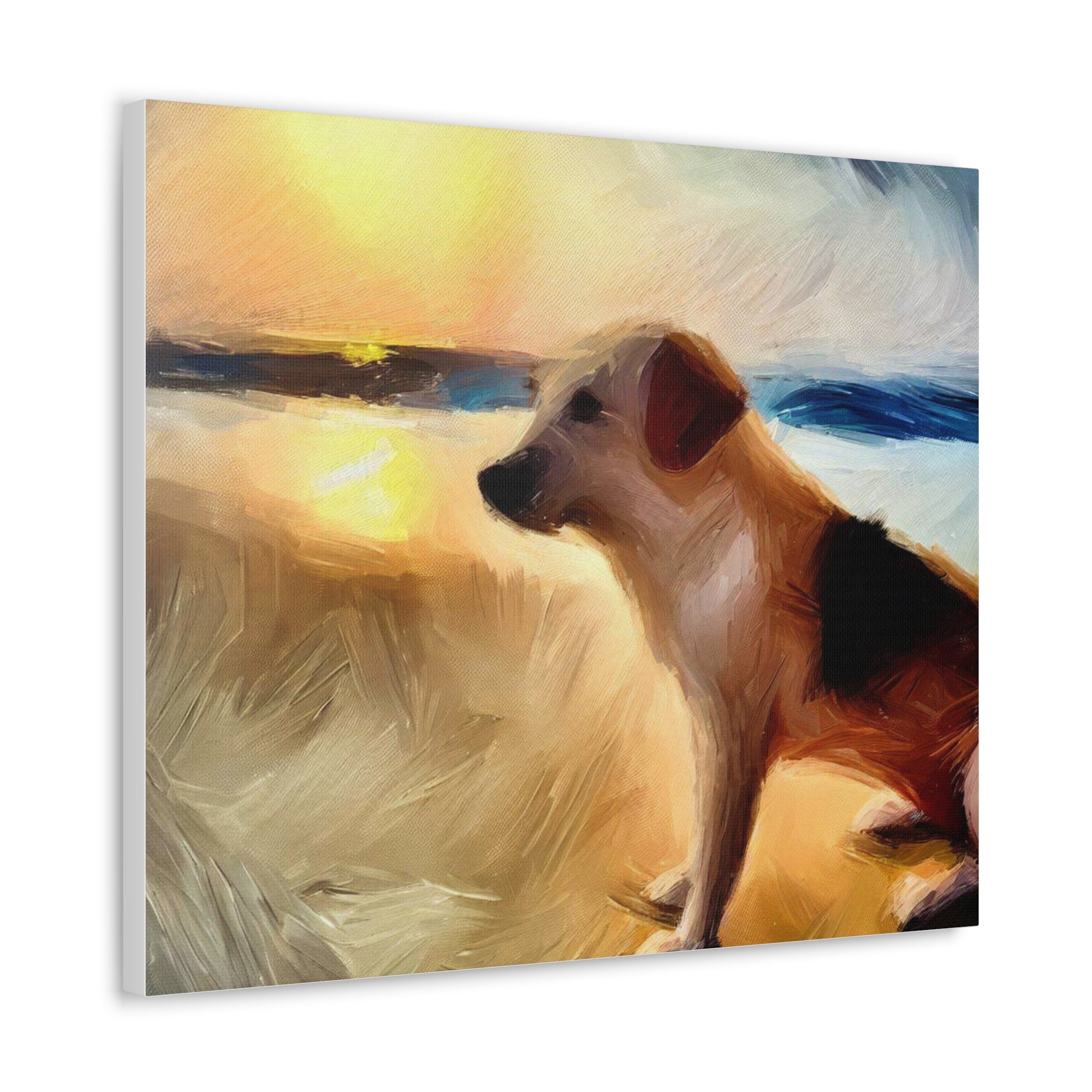 Dog wall art, beach wall art, ocean art, Canvas Gallery Wraps, Pet Beach - SaviTraviDesigns