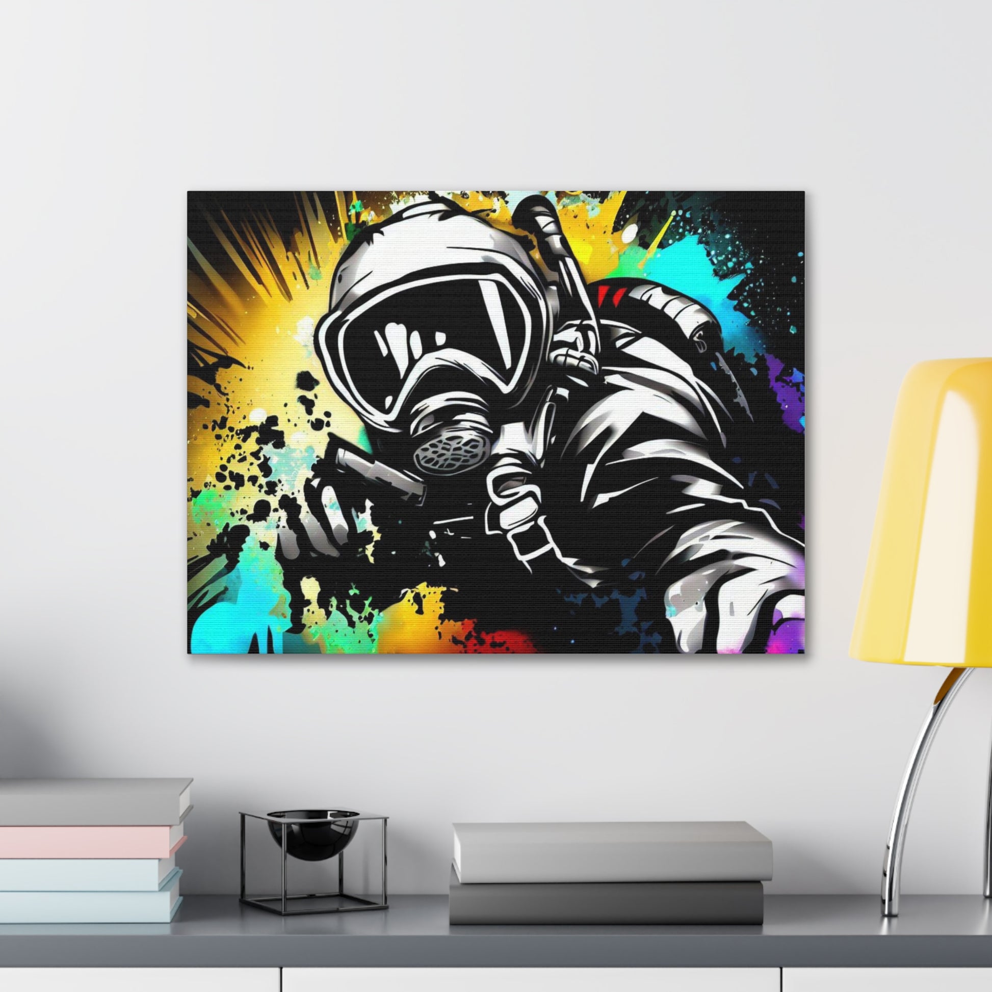 Gas Mask, SCUBA Diver, Graffiti Artist, Graffiti-inspired home decor, Modern street art prints, Graffiti wall art, Street art canvas art, Graffiti artist prints