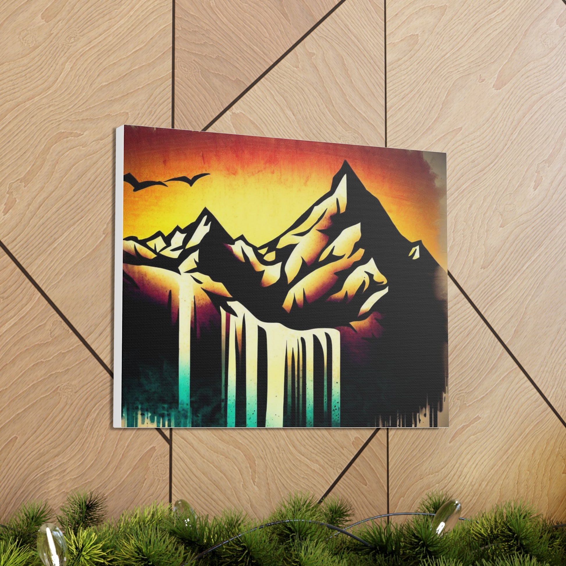 Mountain Waterfall, Graffiti art prints, Street art canvas, Urban art decor, Graffiti-style wall art, Graffiti canvas prints, Street art posters - SaviTraviDesigns