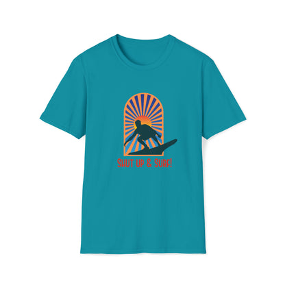 Shut Up and Surf |Beach Lifestyle Shirts | Summer Vibe Apparel Tropical Blue