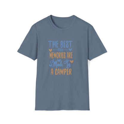 The Best Memories Are Made In The Camper |Beach Lifestyle Shirts | Summer Vibe Apparel Heather Indigo