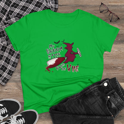 My Broomstick Runs On Wine, Halloween Graphic Shirts, Spooky Halloween Shirts, Scary Halloween Shirt Designs, Cute Halloween Graphic Tees, Funny Halloween Shirt Ideas - SaviTraviDesigns