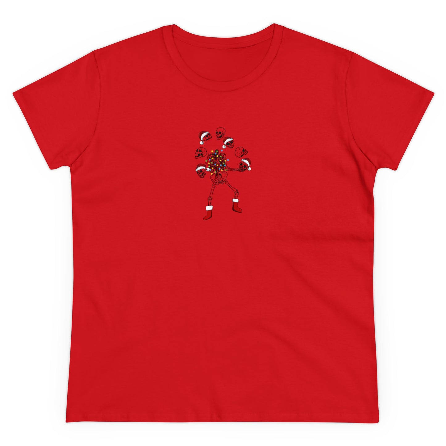 Juggling Santa, Skeleton Santa, Skeleton Christmas, Christmas Graphic Shirts, Festive Holiday T-Shirts, Ugly Christmas Sweater Tees, Funny Christmas Shirt Designs, Cute Xmas Graphic Tees Red