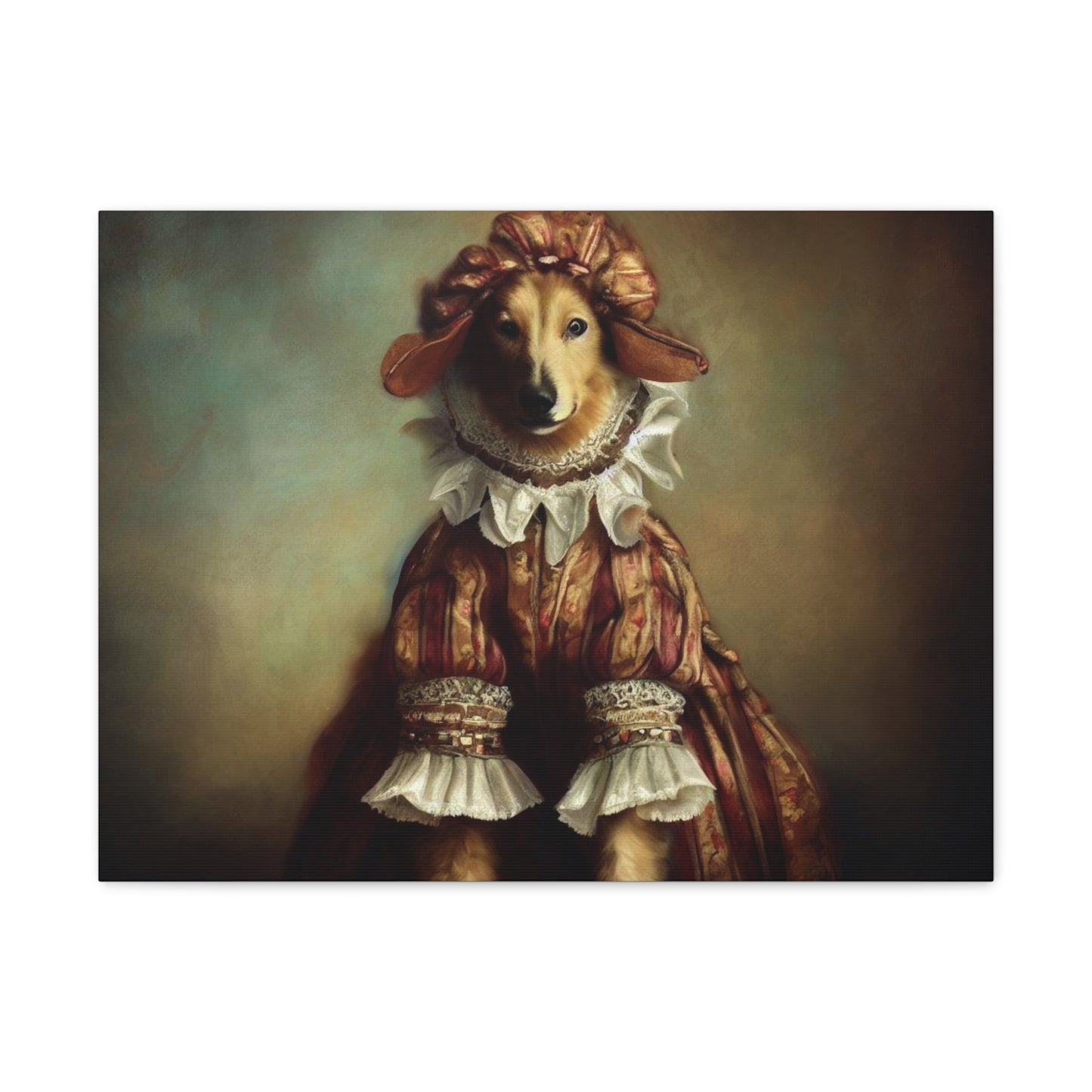 Fancy Dog, Canvas Dog Art, Dog Wall Art, Canine Canvas Art,Canvas Gallery Wraps, Pet Art 24″ x 18″ Premium Gallery Wraps (1.25″)