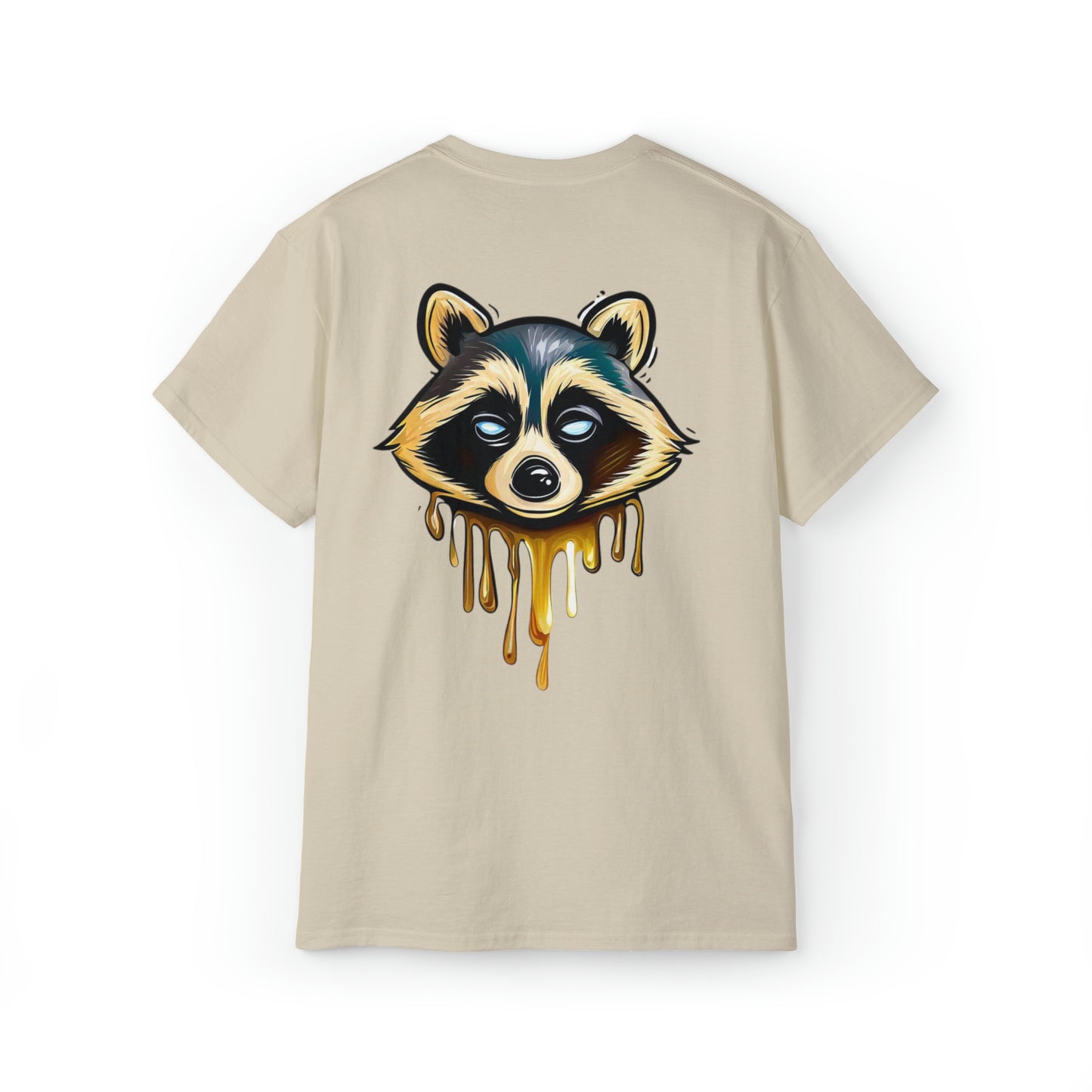 Raccoon Shirt, Graffiti Print Shirt, Unisex Ultra Cotton Tee, Golden Raccoon - SaviTraviDesigns