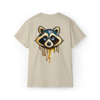 Raccoon Shirt, Graffiti Print Shirt, Unisex Ultra Cotton Tee, Golden Raccoon - SaviTraviDesigns