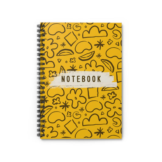 Pattern, Design Spiral Notebook, Spiral Notebook, Ruled Line, Yellow, Workout Journal - SaviTraviDesigns