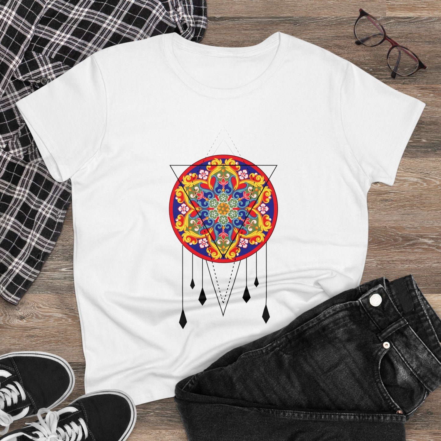 Meditation T-Shirts, Yoga Graphic Tees, Mindfulness Apparel, Zen T-Shirts, Spiritual Shirts, Chakra Tees, Womens T-Shirt White