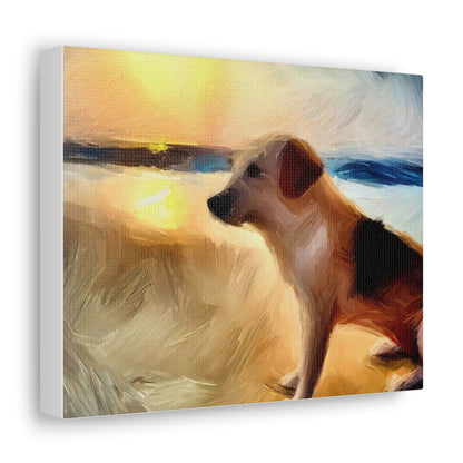 Dog wall art, beach wall art, ocean art, Canvas Gallery Wraps, Pet Beach - SaviTraviDesigns