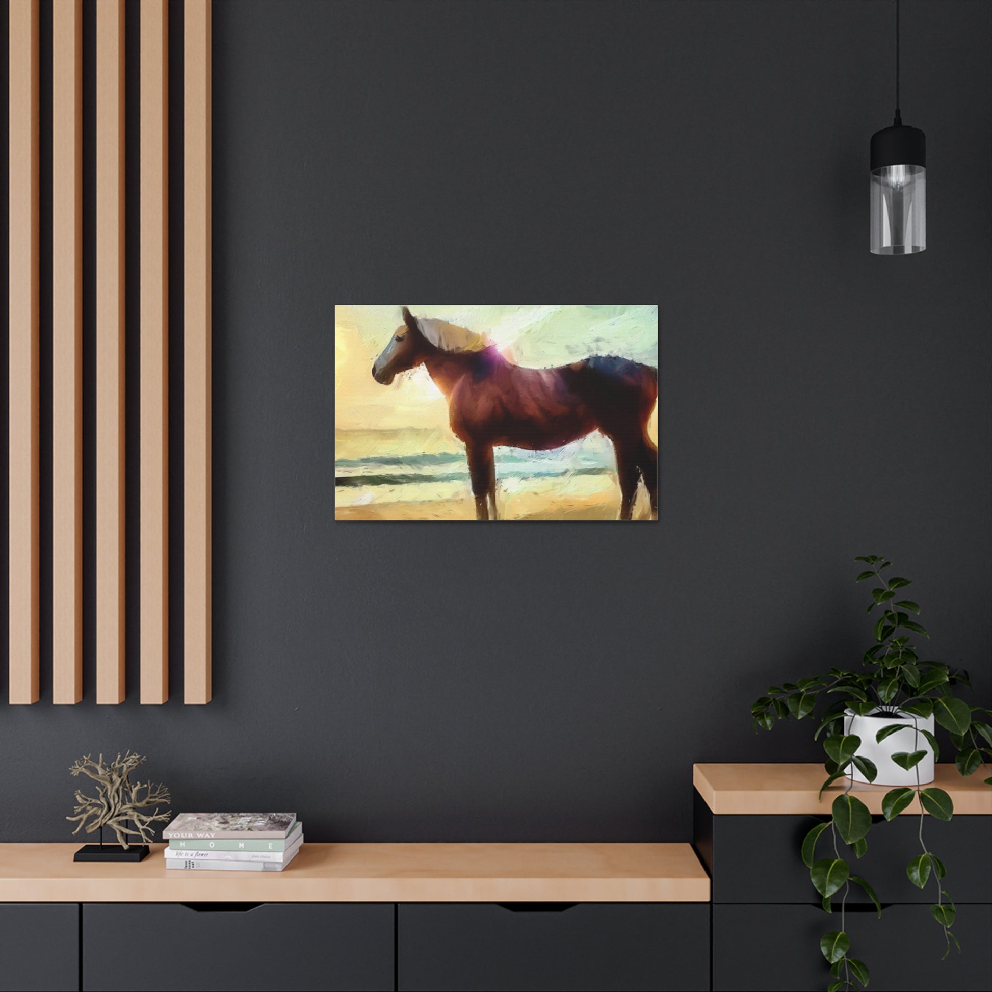 Horse wall art, Beach wall art, ocean wall art, Canvas Gallery Wraps, Horse Beach, Sunset Beach - SaviTraviDesigns