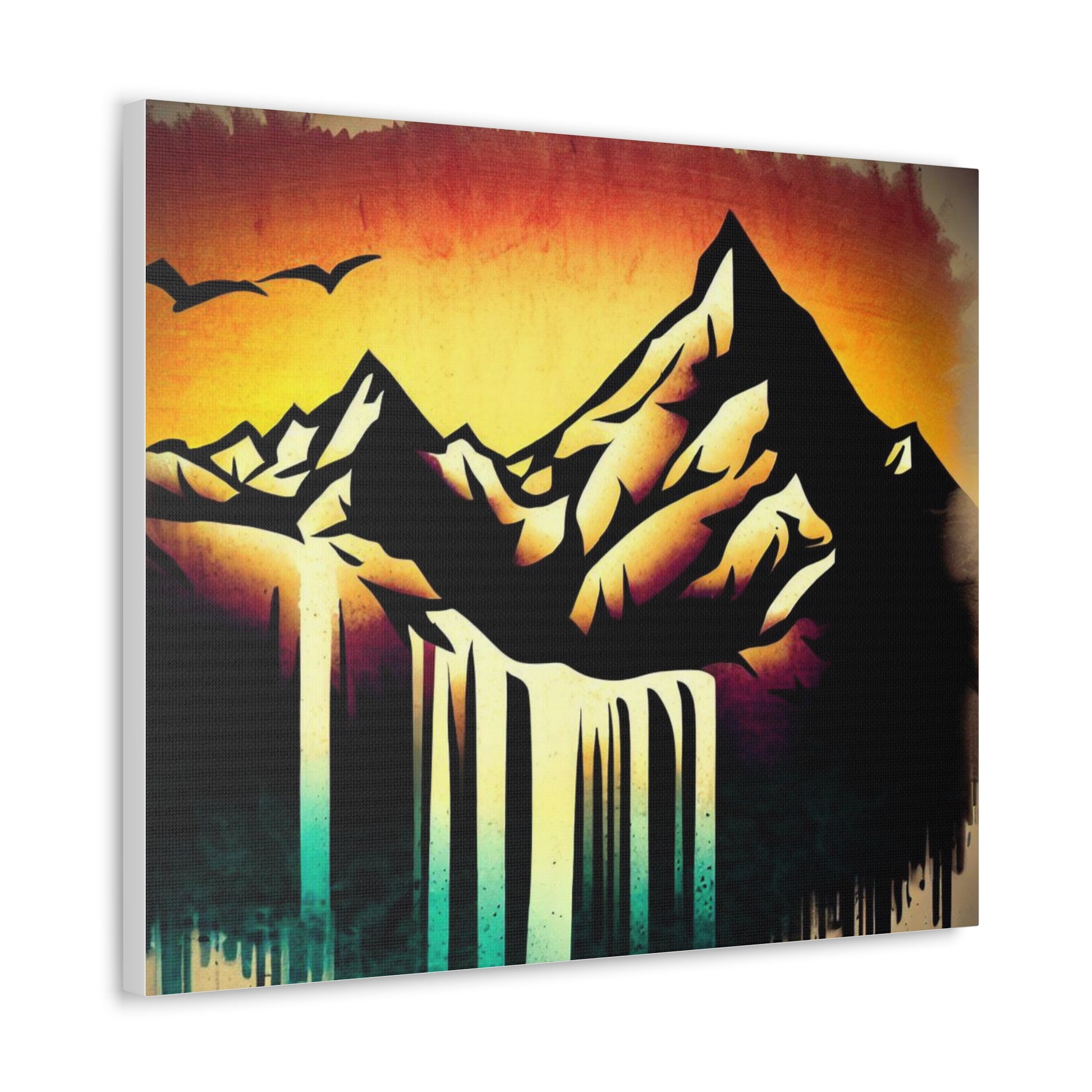 Mountain Waterfall, Graffiti art prints, Street art canvas, Urban art decor, Graffiti-style wall art, Graffiti canvas prints, Street art posters - SaviTraviDesigns