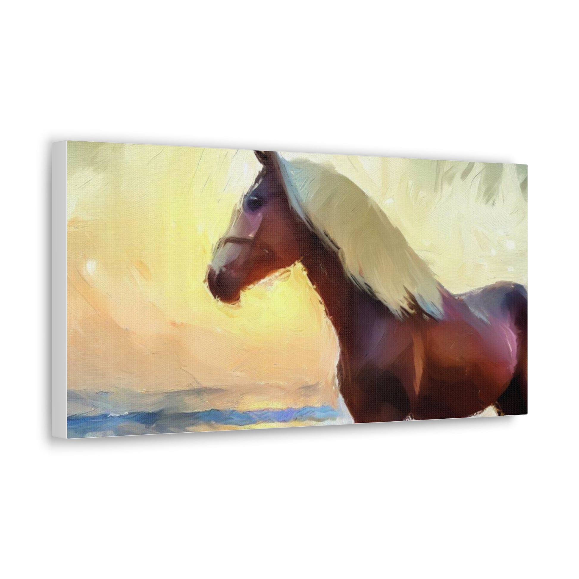 Horse wall art, beach wall art, ocean art, Canvas Gallery Wraps, Horse Beach, Sunset Beach - SaviTraviDesigns