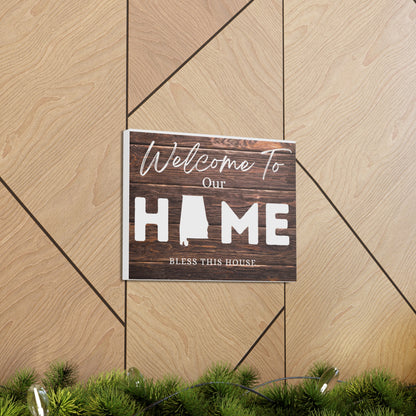 Alabama, Rustic Welcome to Our Home Sign, Our first home Sign, New Home Sign, Housewarming Gift, Personalized Home, Wood Signs, Wall Decor