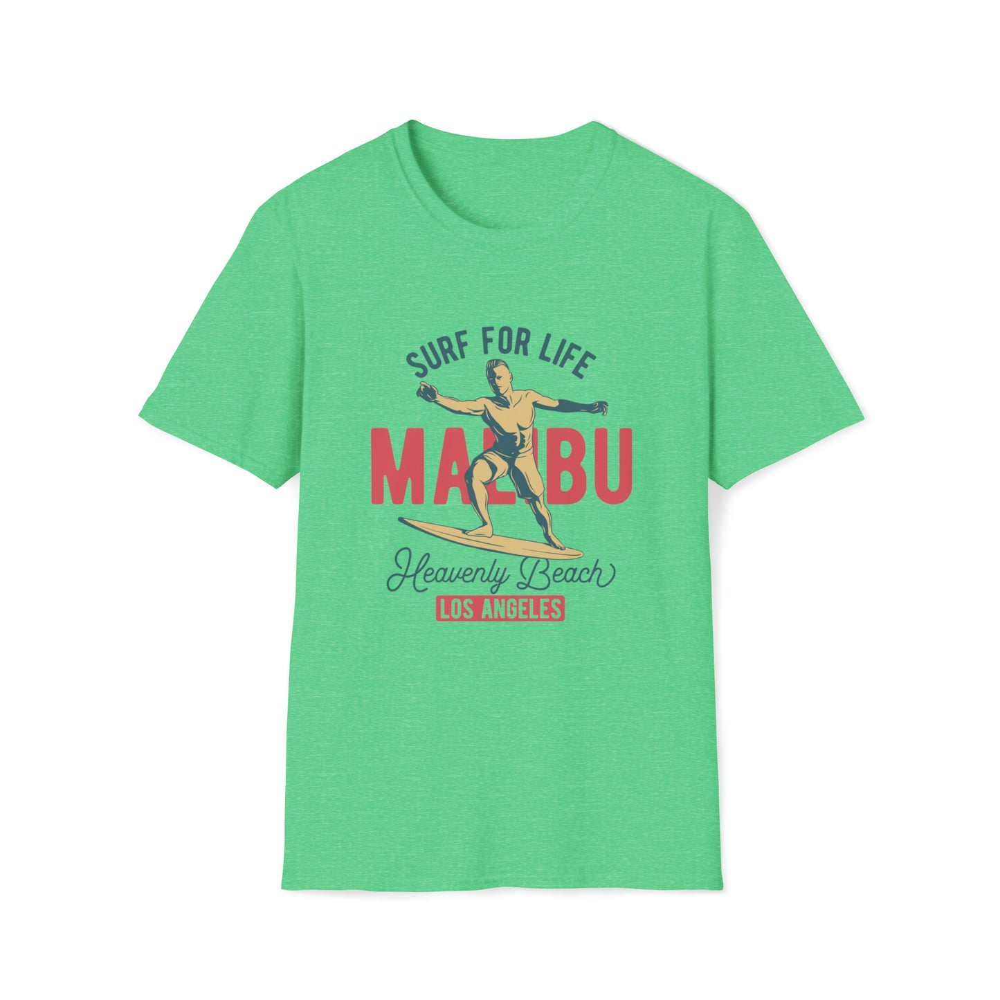 Malibu Heavenly Beach |Beach Lifestyle Shirts | Summer Vibe Apparel Heather Irish Green